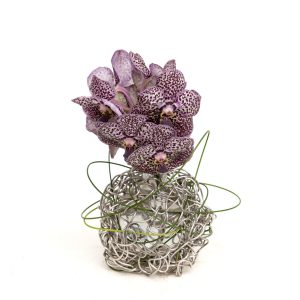 Boldesign in zilver met orchidee